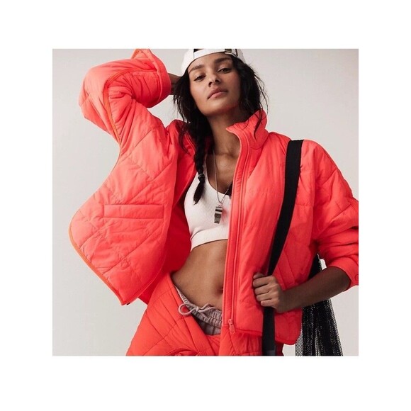 Free People movement Pippa packable orange Puffer Jacket small - Picture 3 of 11